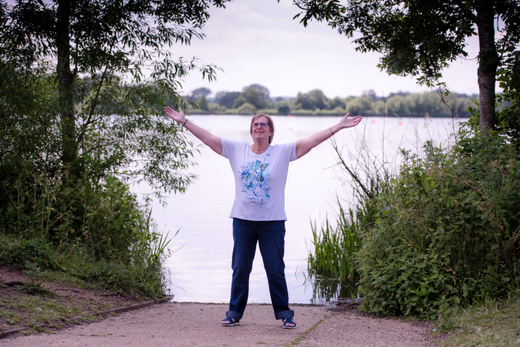 Isobel by a lake