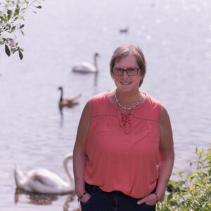 Standing by a lake